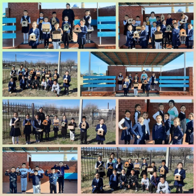 3-сыныпта көркем еңбек сабағында Құстарға қамқор бол атты құстарға ұялар жасады.