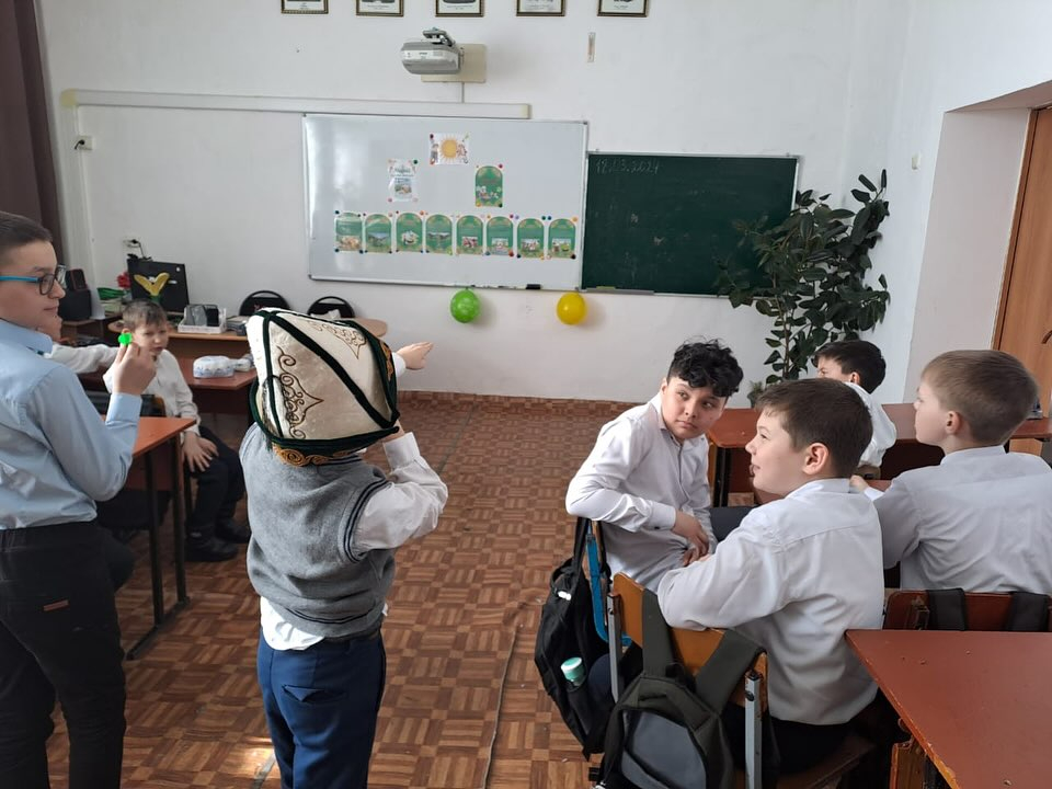 В 5 а классе прошло мероприятие к Наурызу ‘’ Час веселых состязаний’’