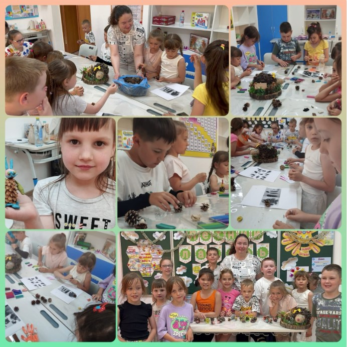 «Себеттегі бүр» арт-студиясында сабақ Занятие в Арт-студии «Шишки в корзинке»