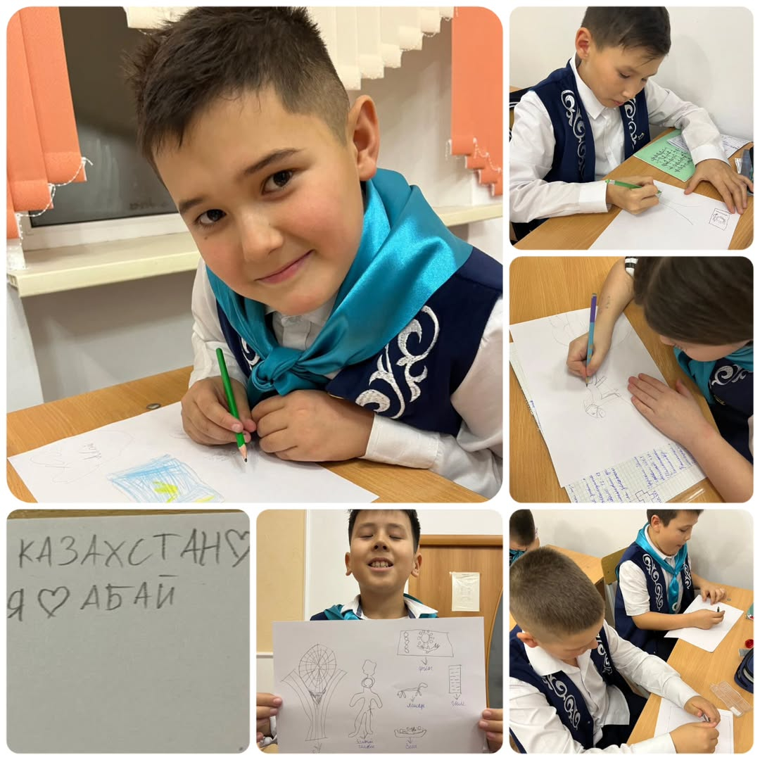 «Тарих толқынында» тарихи апталық жоспары аясында тарих пәнінің мұғалімі Ғ.Ғ. 5 сыныпта «Қазақстан Республикасының мемлекеттік рәміздері туралы не білемін» тақырыбында интерактивті сабақтар өткізілді.