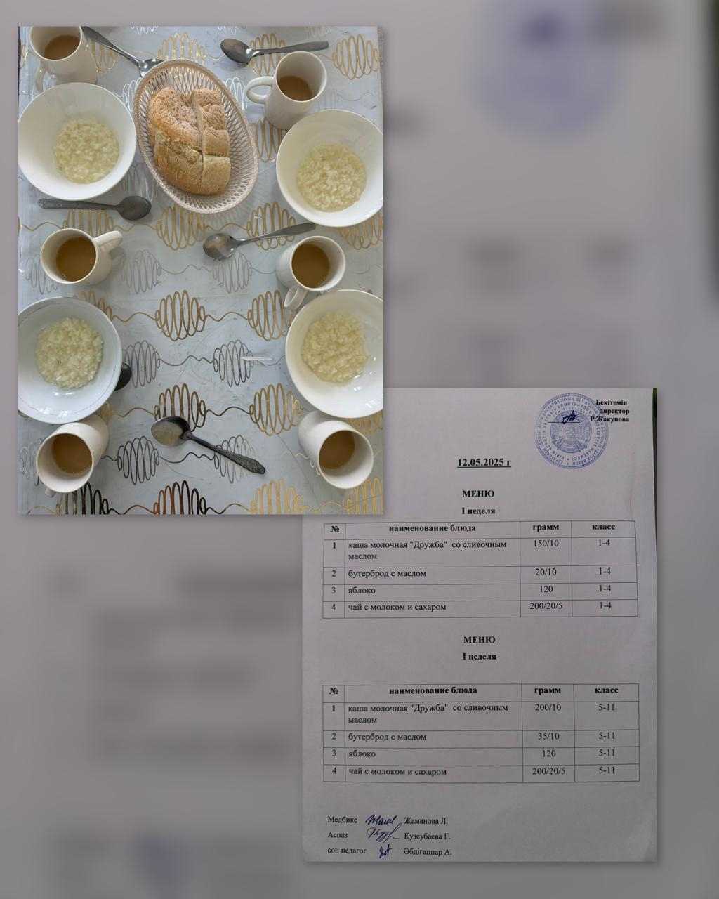 Меню на 12.05.2025г.