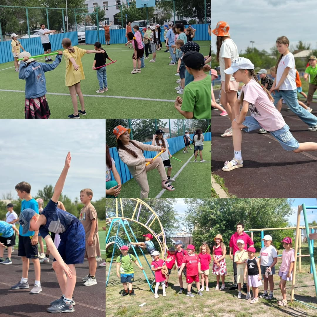 Лагерьде таңертең ашық ауада көңілді жаттығулар басталды.