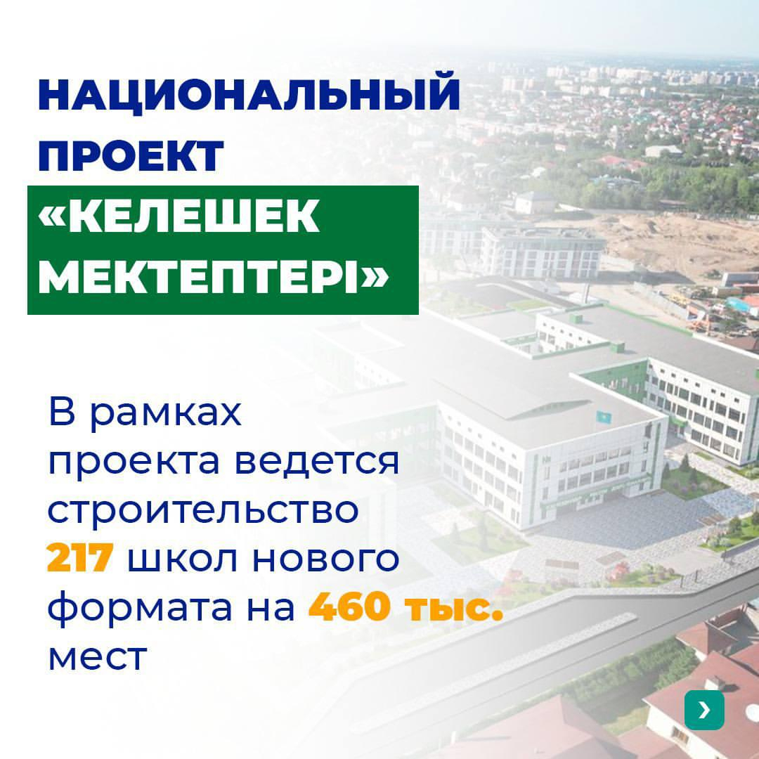 ⚜️ Мемлекет басшысының тапсырмасымен елімізде «Келешек мектептері» ұлттық жобасы қарқынды жүзеге асырылуда. 