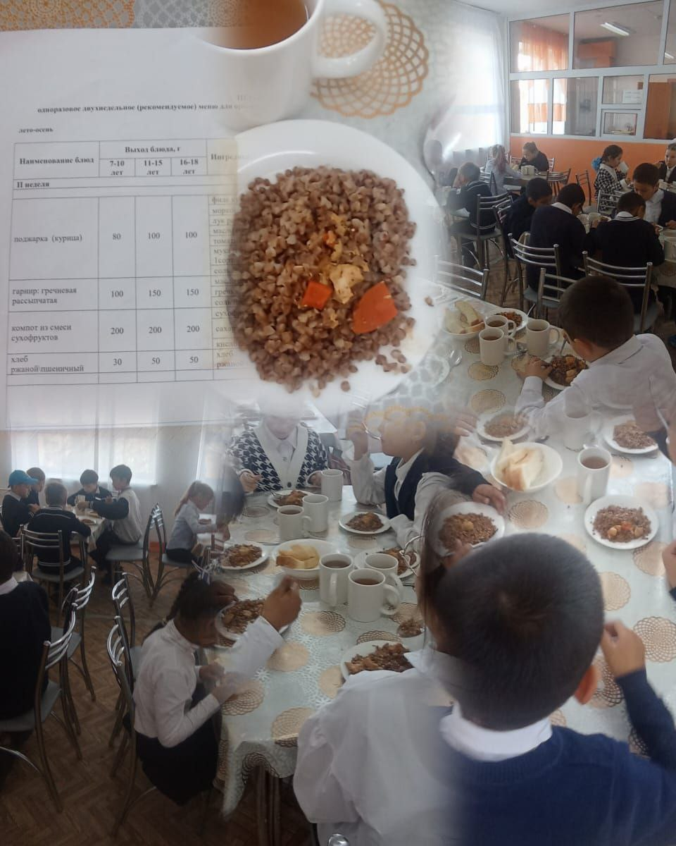 Тамақ мәзірге сай дайындалды. 