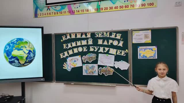 В 3 «Б» классе прошёл классный час на тему «Единая земля, единый народ, единое будущее».