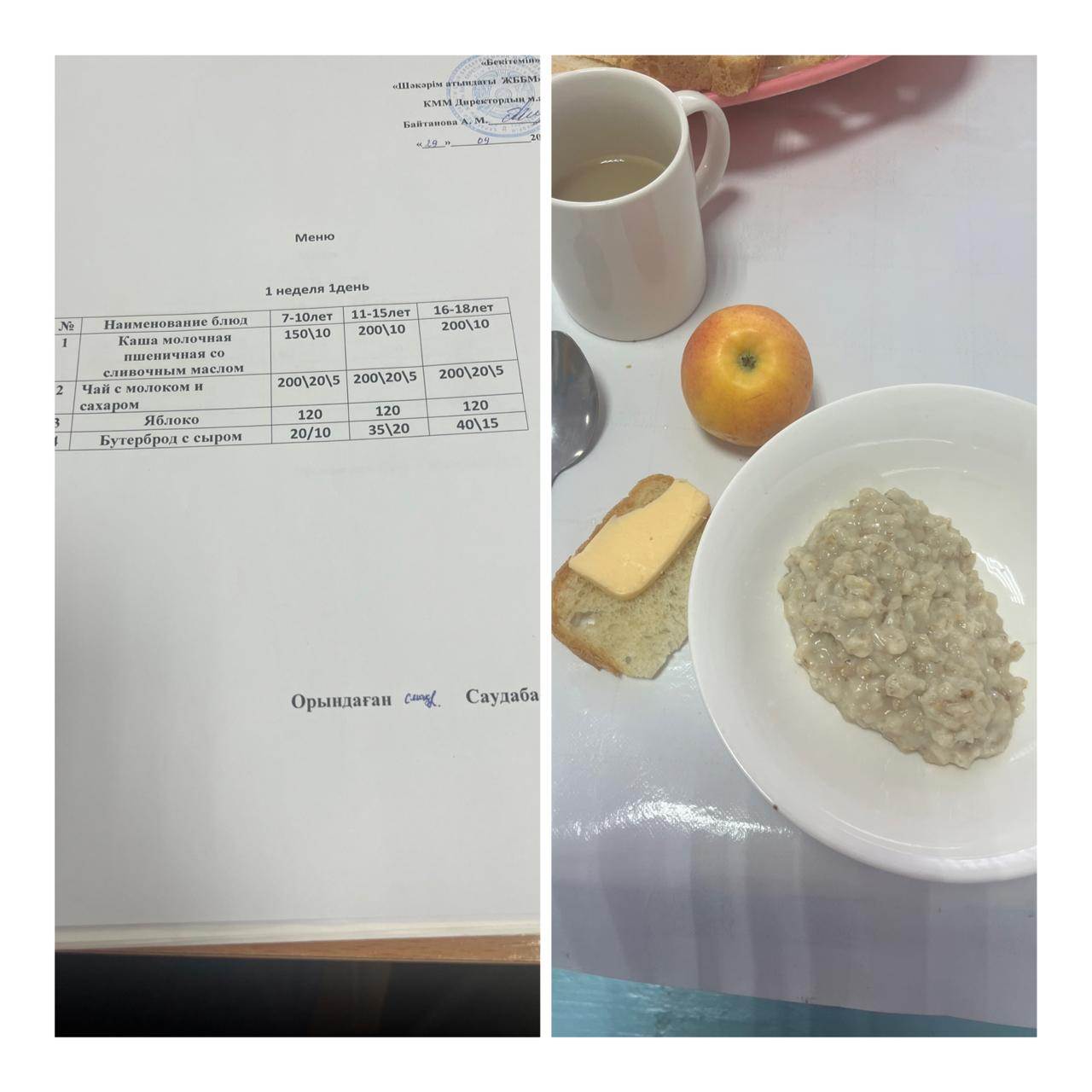 «29қыркүйектегі мектептегі тамақтану»