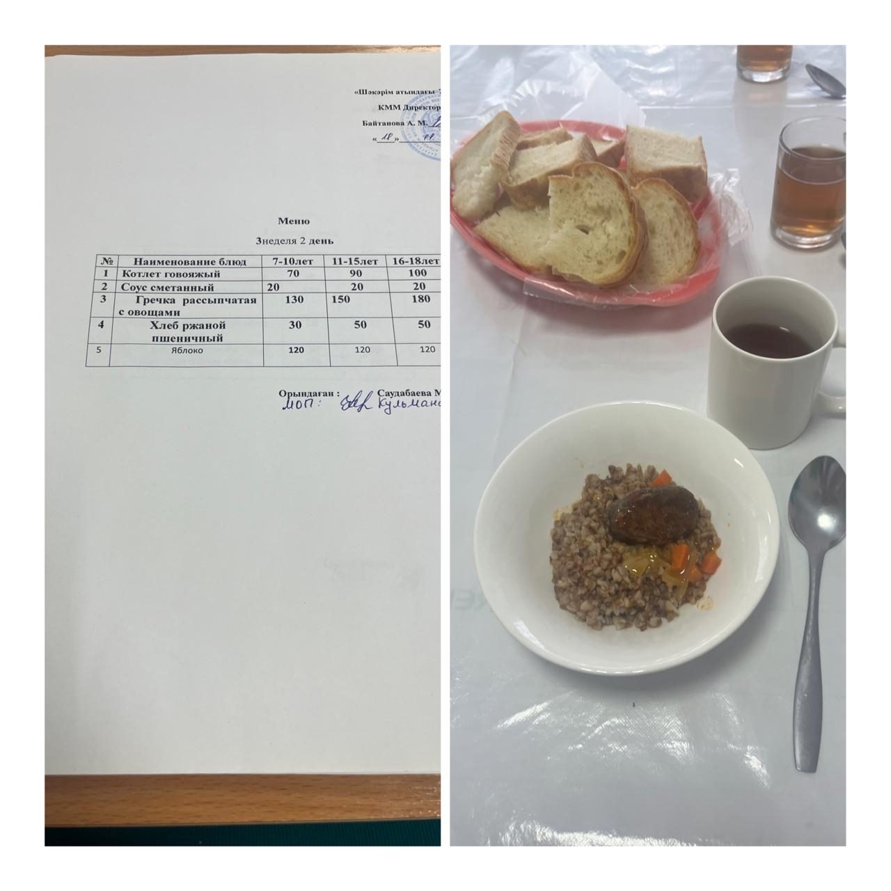  18 қараша  мектептегі тамақтану»