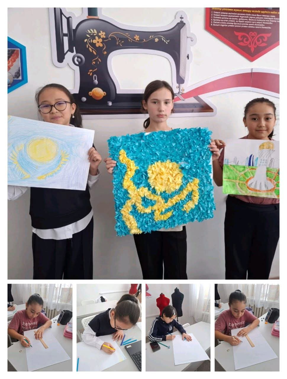  «Мемлекеттік рәміздерді құрметтей білеміз бе?» тақырыбында 7–8-сынып оқушылары арасында қабырға газеті байқауы ұйымдастырылды.